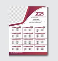Modern 2025 calendar design template vector