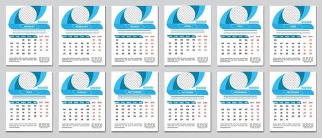 New Year Template For 2025 Calendar vector