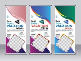 Professional Business banner roll up set standee banner template Modern banner vector