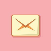 mail or message icon or illustration design with off white color or pink background vector