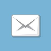 mail or message icon or illustration design with white color or blue background vector
