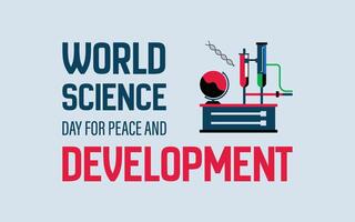 world science day for peace and development creative poster, banner, postcard, social media post, background, template design etc. vector