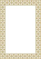 golden square gothic ornament. Medieval European rectangle, border. Classic pattern of the Germans, Angles, Saxons, Franks. vector