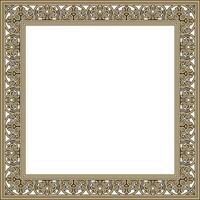 square gold with black border, frame, Pompeii. Rectangle Neopolitan ornament. Art of Ancient Rome. Template for stained glass vector