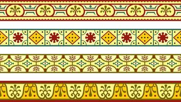 seamless color border, Pompeii frame. Endless Neopolitan ornament. Art of Ancient Rome. vector