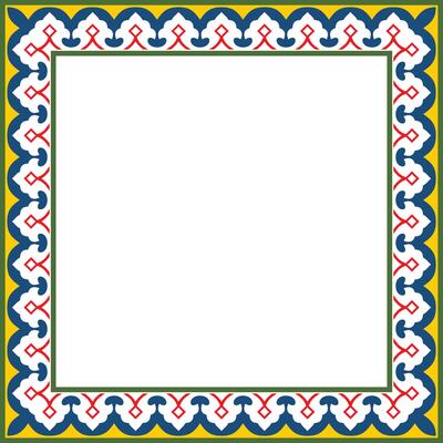 square colored national Persian ornament. Rectangle, frame, border, ethnic pattern of the peoples of Iran, Iraq, Tajikistan