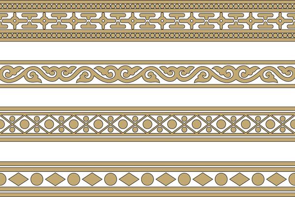 endless gold and black ancient Russian ornament. Seamless Slavic border, frame. Painting of the royal chambers.