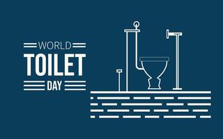 World Toilet Day with toilet icon and world map, in trendy design style. Background template for international event observed every november 19. vector