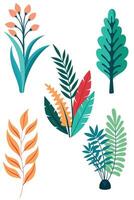 Illustrated colorful different Leaf and Flower Design vector