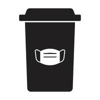 bin for disinfection or utilization of face mask vector