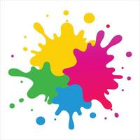 Colorful paint splatter on white background vector