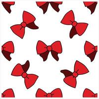 A pattern with red bows on a white background vector