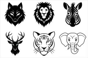 Wild animals head vector