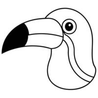 Toucan head outline coloring page vector