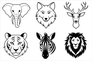 Wild animals head vector