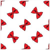 A red bow pattern on a white background vector