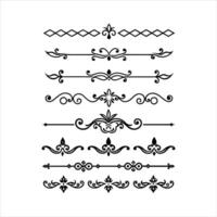 Set of decorative borders and scroll elements vector