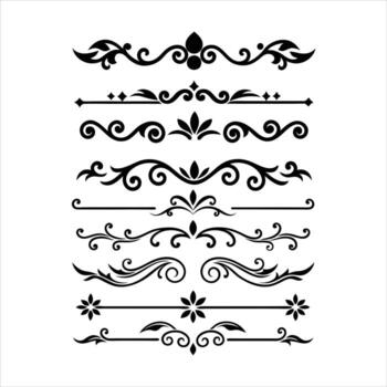 Set of decorative borders and scroll elements vector