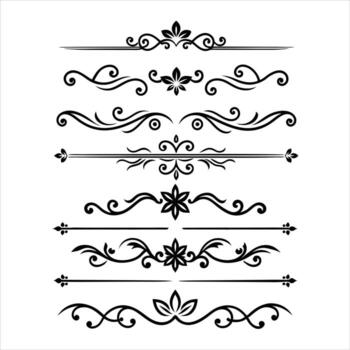 Set of decorative scroll design elements vector