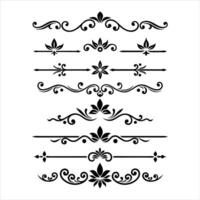 Set of decorative borders and scroll elements vector