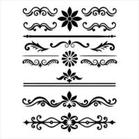 Decorative floral design elements vector