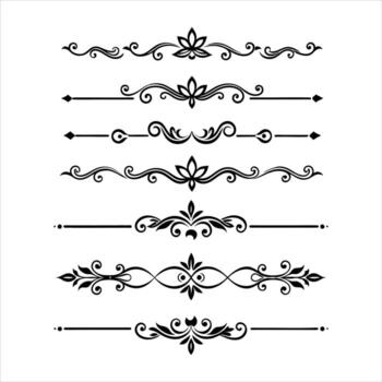 Set of decorative scroll design elements vector