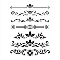 Decorative floral borders and scroll designs vector