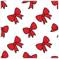 A pattern with red bows on a white background vector