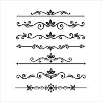 Set of decorative scroll border vector