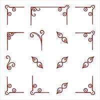 Set of decorative corner elements vector