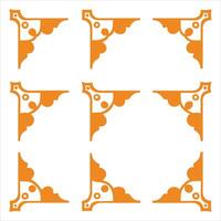 Orange and white decorative pattern on a white background vector