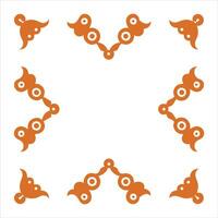 Orange decorative pattern on white background vector