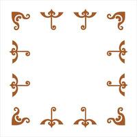 A square frame with brown and white design vector