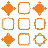 Orange frame set vector
