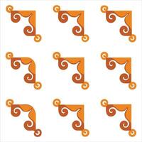 An orange and brown decorative pattern on a white background vector