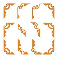An orange frame with swirls and curlicues vector