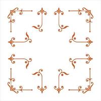 An orange decorative frame with a white background vector