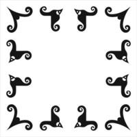 A black and white square with a design vector