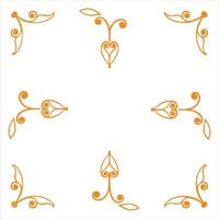 A set of decorative orange flowers on a white background vector