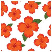 A pattern with red flowers on a white background vector