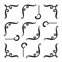 A set of decorative elements for the design of the frame vector