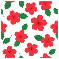 Red hibiscus flowers on white background vector