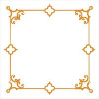 An orange frame with a decorative pattern vector