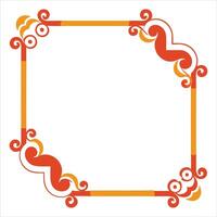 A square frame with a red and orange design vector