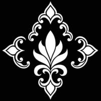 A white and black design with a floral pattern vector