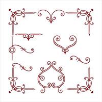 Set of decorative elements vector