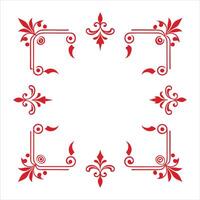 Red decorative frame on white background vector
