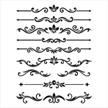 Set of decorative scroll design elements vector