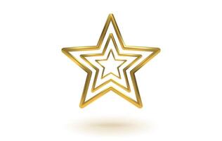 Icon of golden star on white background. Achievements for games or customer rating feedback of website vector
