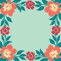 Decorative colorful flowers frame vector